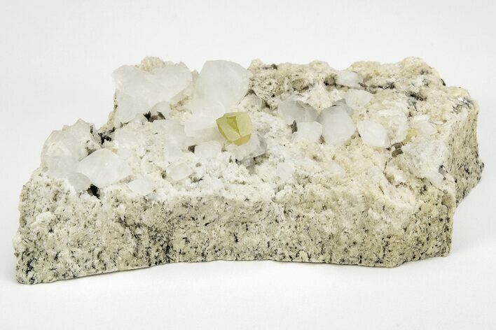 Green Titanite (Sphene), Feldspar, Calcite & Muscovite - Pakistan #209264